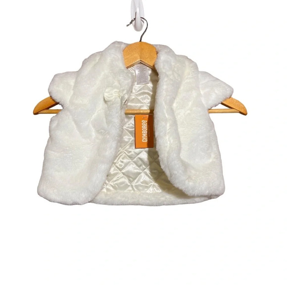 NWT Gymboree Holiday Traditions Faux Fur White Jacket with Bow Size 6 - Picture 2 of 6